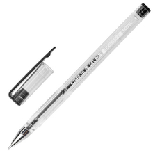 Ручка гелевая "STAFF" Basic GP-789, черная, корпус прозрачный, хром. детали, узел 0,5 мм, 142789