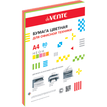 Бумага "deVente" 80 г. 100 л. ассорти, 5 цв, интенсив, арт.2072706