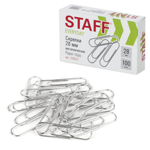 Скрепки канцелярские 28 мм "STAFF" 100 шт., арт.220012