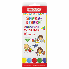 Краски акварельные 12 цв. "Пифагор" Эники-Беники, медовые, 191316