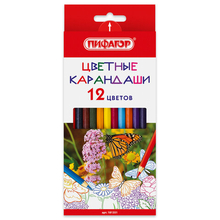 Карандаши цветные 12 цв. "Пифагор" Веселая такса, 181806