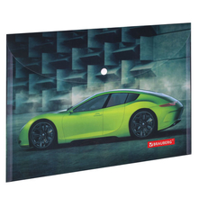 Папка-конверт с кнопкой А4 "Brauberg" Sport car, цветная печать, 160 мкм, арт.228043