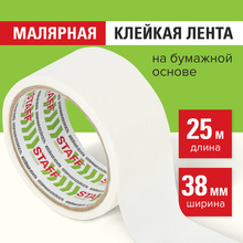 Скотч малярный 38 мм * 25 м "STAFF" креппированный, 229059