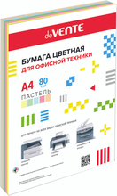 Бумага "deVente" 80 г. 100 л. ассорти, 5 цв, пастель, арт.2072705