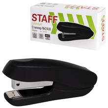Степлер №24/6, 26/6 STAFF Everyday, до 20 листов, черный, арт.228739