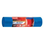 Мешки для мусора 160 л, синие, в рулоне 10 шт., ПВД, 21 мкм, 120х87 см, PACLAN «Big&Strong», 402281