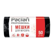Мешки для мусора 35 л, черные, в рулоне 50 шт., ПНД, 6,2 мкм, 50х60 см, PACLAN «Professional», 403028