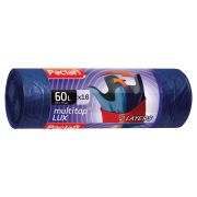 Мешки для мусора 60 л, с ушками, синие, рулон 16 шт., ПВД, 30 мкм, 60х75 см, PACLAN «Multitop Lux», 403080