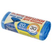 Мешки для мусора LAIMA «ULTRA» 20 л синие, в рулоне 30 шт. прочные, ПНД 10 мкм, 45х50 см, 607682