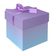 Коробка складная подарочная MESHU «Сине-сиреневый градиент», (15*15*15см), с лентой