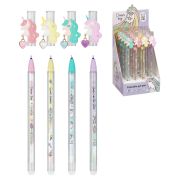 Ручка гелевая стираемая MESHU «Lovely unicorn» синяя, 0,5мм, корпус ассорти, с топпером