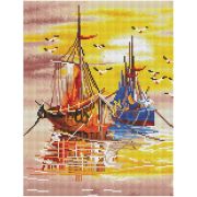 Алмазная мозаика ТРИ СОВЫ «Закат на море», 30*40см, холст на деревянном подрамнике, картонная коробка с пластиковой ручкой