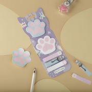 Флажки-закладки самоклеящиеся блоки в наборе MESHU «Paws», 20л*5 цветов, европодвес