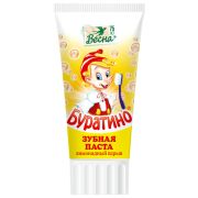 Зубная паста детская 75 мл БУРАТИНО (Весна) «Лимонадный взрыв», бережно очищает, 1827