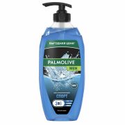 Гель для душа 3 в 1 для лица, волос и тела 750 мл, PALMOLIVE MEN «Спорт», освежающий, 8693495037990