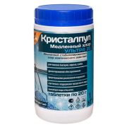 Средство для очистки воды в бассейнах, 1 кг, КРИСТАЛПУЛ УЛЬТРА 20, медленный хлор, таблетка 20 г, KPMB20S1