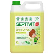 Средство для мытья посуды гипоаллергенное 5 л, SEPTIVIT «Ледяной лайм», биоразлагаемый,