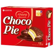 Печенье LOTTE «Choco Pie» («Чоко Пай»), прослоенное, глазированное, в картонной упаковке, 336 г (12 штук х 28 г)