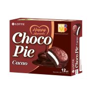 Печенье LOTTE «Choco Pie Cacao» («Чоко Пай Какао»), глазированное, картонная упаковка, 336 г, 12 шт. х 28 г