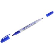 Маркер перманентный двухстороний Crown «Multi Marker», синий, 2мм/1мм