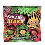 Карамель леденцовая КИСЛАЯ АТАКА, ассорти вкусов (яблоко, персик, малина), 40 г, KA-4-1