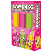 Жевательная резинка БАМБИКС в форме карандашей, БОМБАСВИТС, 15 г, клубника, яблоко, лимон, 15 г, 624614