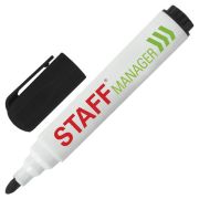 Маркер для доски ЧЕРНЫЙ, STAFF Manager WBM-491, 5 мм, с клипом, 151491