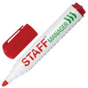 Маркер для доски КРАСНЫЙ, STAFF Manager WBM-491, 5 мм, с клипом, 151493