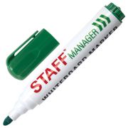 Маркер для доски ЗЕЛЕНЫЙ, STAFF Manager WBM-491, 5 мм, с клипом, 151494