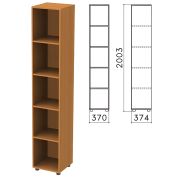 Шкаф (стеллаж) «Фея», 370х370х2000 мм, 4 полки, цвет орех милан, КФ15.5