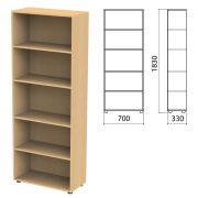 Шкаф (стеллаж) «Канц», 700х330х1830 мм, 4 полки, цвет бук невский, ШК31.10