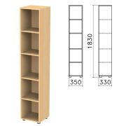 Шкаф (стеллаж) «Канц», 350х330х1830 мм, 4 полки, цвет бук невский, КК32.10
