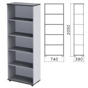 Шкаф (стеллаж) «Монолит», 740х390х2050 мм, 4 полки, цвет серый, ШМ44.11