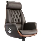 Кресло без пятилучия HAWASAN PREMIUM «GALANT EX-805», до 200 кг, синхромеханизм, натуральная кожа, цвет коричневый, 641942