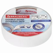 Скотч двухсторонний 25 мм х 8 м «Brauberg» полипропиленовая основа, арт.606425