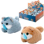 Игрушка пищалка мягкая заводная «Кот с рыбой», 7,5 см, ассорти 2 цвета, WOOZOO (ВУЗУ), 666194