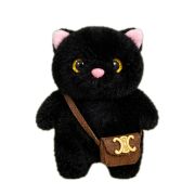 Игрушка-брелок мягкая «Котик с сумочкой», 12 см, цвет черный, WOOZOO (ВУЗУ), 666774