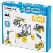 Конструктор металлический «Техника 5 в 1» с подвижными деталями, 108 элементов, BAMBOX (БАМБОКС), 667030
