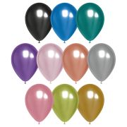 Воздушные шары,  100шт., М12/30см, MESHU, хром, ассорти