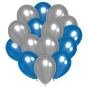 Воздушные шары,  25шт., М12/30см, MESHU «Blue», хром, 2 цвета ассорти