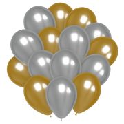 Воздушные шары,  25шт., М12/30см, MESHU «Shine», хром, 2 цвета ассорти