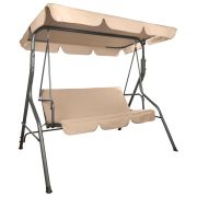 Качели садовые NOSTRESS (НОСТРЕСС) COMFORT SC-003, 3 места, Ш170хГ110хВ153 см, мягкое сиденье, бежевый, 680052