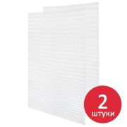 Жалюзи-плиссе, штора тканевая самоклеящаяся КОМПЛЕКТ 2 шт., BRABIX, 90х180 см, СТАНДАРТ+, 80 г/м2, цвет белый, 700009
