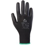 Перчатки нейлоновые JETA SAFETY, полиуретановое покрытие, КОМПЛЕКТ 12 пар, размер 10, XL (очень большой), черные, JP011b, JP011b-XL