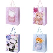 Пакет подарочный (1 штука) 26х13х32 см (L), «Lovely Animals», ассорти, глиттер, ЗОЛОТАЯ СКАЗКА, 700816