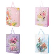 Пакет подарочный (1 штука) 33х13х45 см (XL), «Flower Mix», ассорти, глиттер, фольга, ЗОЛОТАЯ СКАЗКА, 700825
