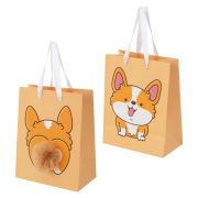 Пакет подарочный (1 штука) 18х10х23 см (M), «Corgi's Tail», пушистый хвостик, ЗОЛОТАЯ СКАЗКА, 700835
