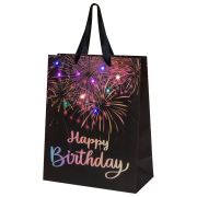 Пакет подарочный (1 штука) 26x13x32 см (L), «LED Bag», черный, ЗОЛОТАЯ СКАЗКА, 700836