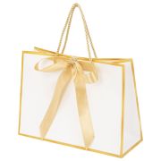 Пакет подарочный (1 штука) 28x10x20 см, «Golden Edge», с лентой, ЗОЛОТАЯ СКАЗКА, 700859