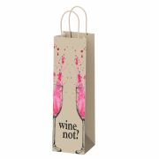 Крафт-пакет бумажный «Wine not?» 15х8х39 см, с кручеными ручками, плотность 80 г/м2, 115809